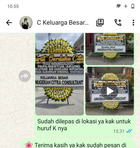 Pengiriman Papan Bunga Duka Husein Sastranegara Cicendo